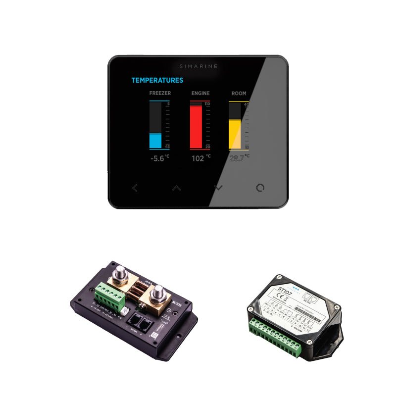 Simarine PICO Standard Set Rev23 - Batteriemonitor, Tankelektrode und Shunt Schwarz-ohne Einbaurahmen