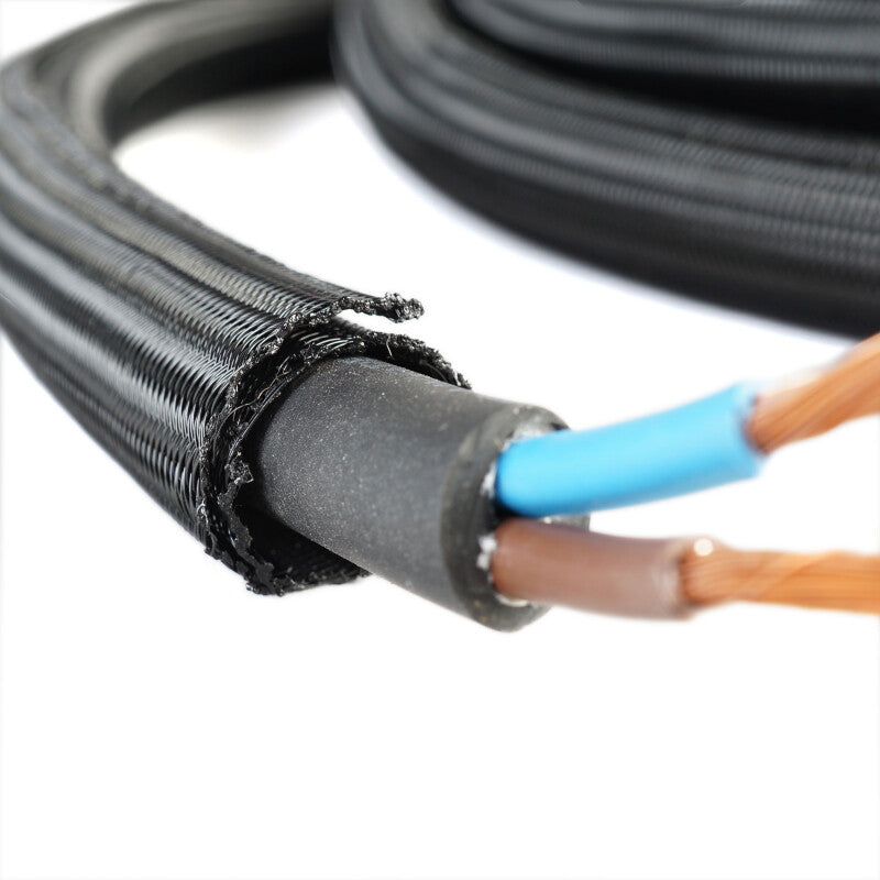 WATTSTUNDE Geflechtsschlauch offen 13mm schwarz 5 Meter