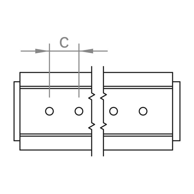 Kurzprofil C33 R39,4 mit EPDM 125mm