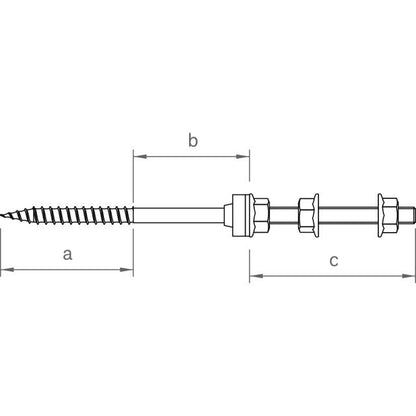 Stockschrauben-Set HP M12 250 mm
