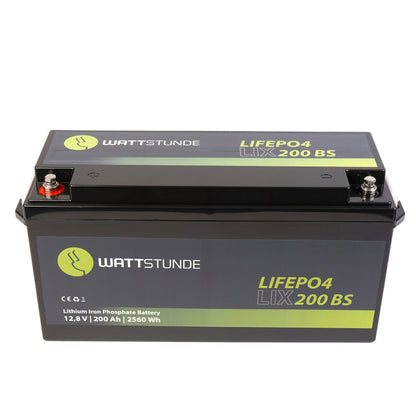WATTSTUNDE Lithium 12V 200Ah LiFePO4 Batterie LIX12-200-BS