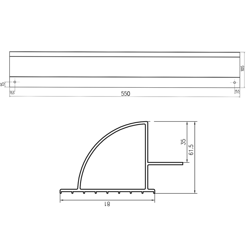 WATTSTUNDE Solarmodul Halterung HSA55/W ALU silber