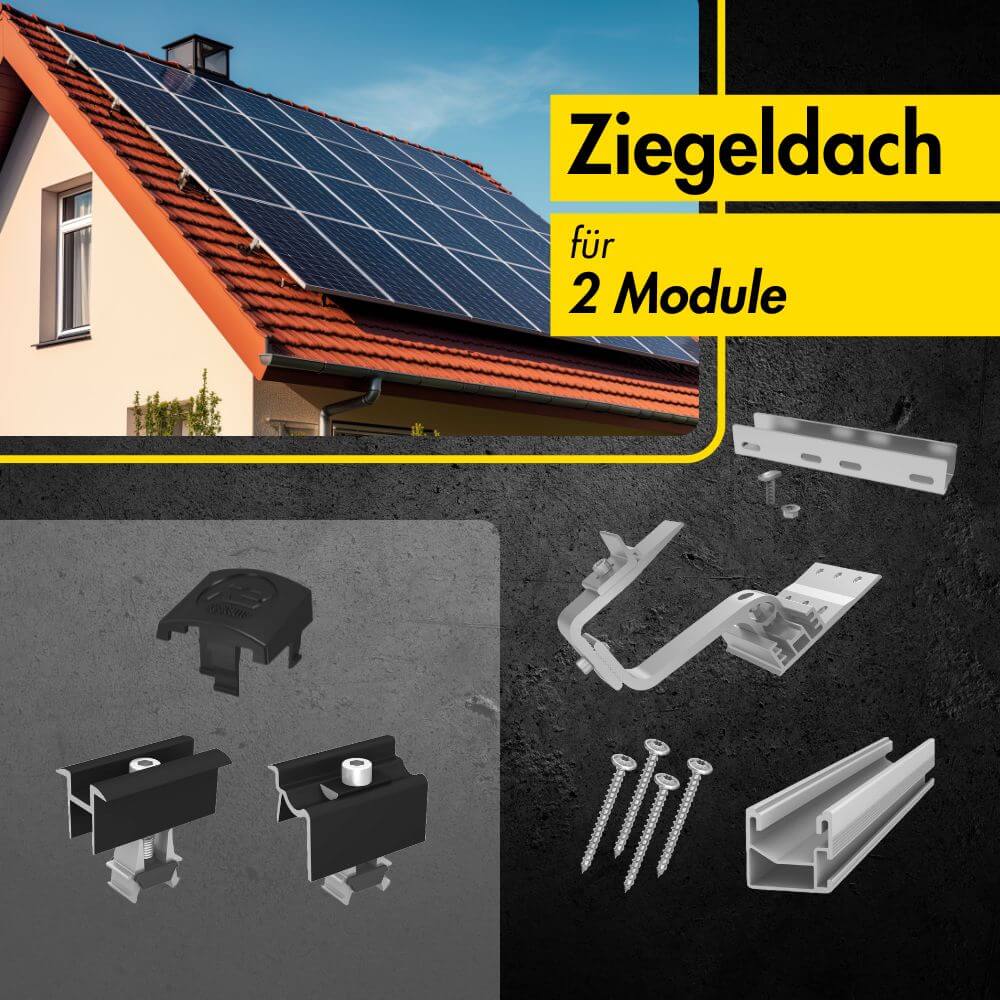 Montage-Set Ziegeldach für 2 Module